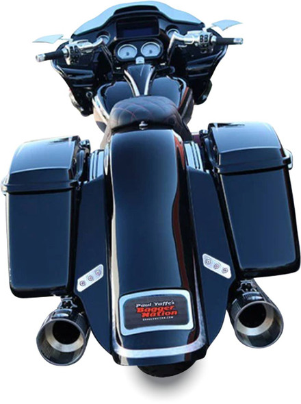 Paul Yaffe Bagger Nation - PYO:KIT-3PC-DOSTDTPC - Rear Fender Kit - With Side Covers - Chrome Plate Frame - Thunder Bolts