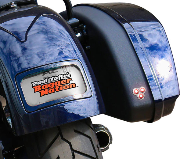 Paul Yaffe Bagger Nation - PYO:TPLK-T-C - Tri-Pod Taillight - Lightning Bolts - Triangle - Chrome