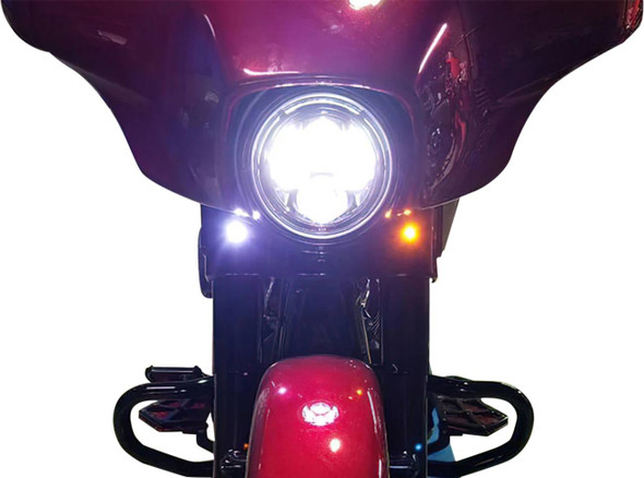 Paul Yaffe Bagger Nation - PYO:BOLTS-DRL-C - Lightning Bolts - Amber/White - Chrome