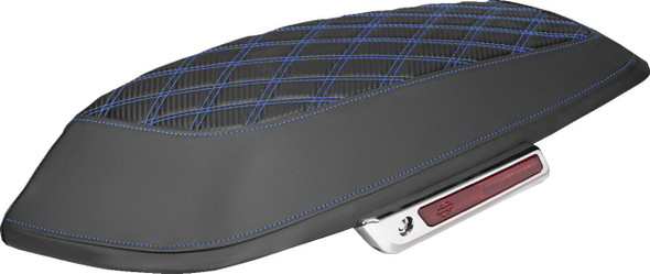 Saddlemen - L870-14-20701 - Saddlebag Lid Covers - Lattice - Carbon Fiber - Blue Stitch - FLH/FLT '14-'24