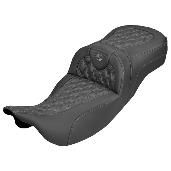 Saddlemen - Lattice Extended Reach Roadsofa™ Carbon Fiber Seat without Backrest fits '08-'25 FL Model