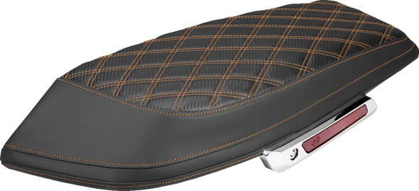 Saddlemen - L870-23-20703 - Saddlebag Lid Covers - Lattice - Carbon Fiber - Orange Stitch - FLH/FLT '23-'26