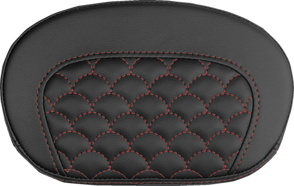 Saddlemen - 061020904 - Mini Contour Sissy Bar Pad - Dragon Scale - Red Stitch