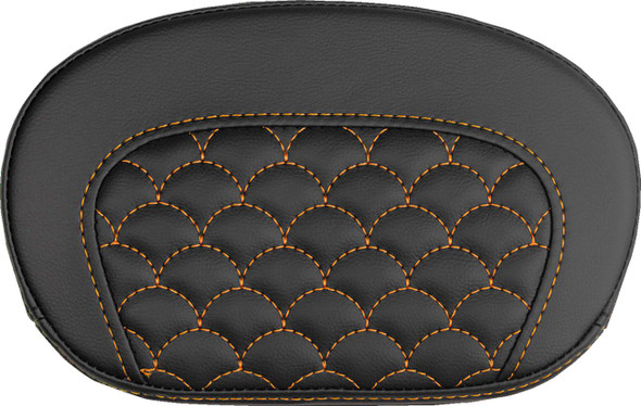 Saddlemen - 061020903 - Mini Contour Sissy Bar Pad - Dragon Scale - Orange Stitch