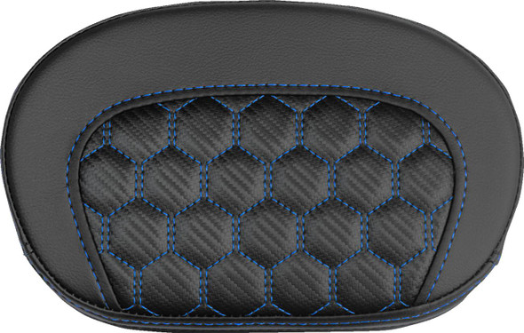 Saddlemen - 061019001 - Mini Contour Sissy Bar Pad - Honeycomb - Blue Stitch