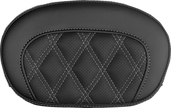 Saddlemen - 061018405 - Mini Contour Sissy Bar Pad - Lattice Stitch - Silver Stitch