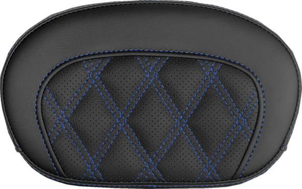 Saddlemen - 061018401 - Mini Contour Sissy Bar Pad - Lattice Stitch - Blue Stitch