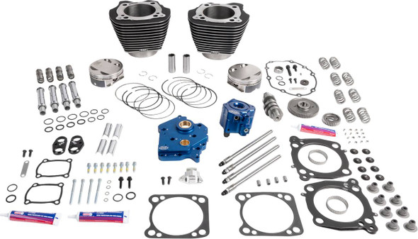 S&S Cycle - 310-1390A - Power Package - Oil Cooled - 496 Chain Drive - Wrinkle Black w/Highlight - M8