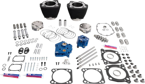 S&S Cycle - 310-1389A - Power Package - Oil Cooled - 496 Chain Drive - Wrinkle Black w/o Highlight - M8