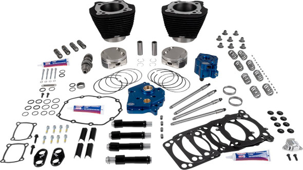 S&S Cycle - 310-1394A - Power Pack - Oil Cooled - 496 Chain Drive - Wrinkle Black w/o Highlight - M8