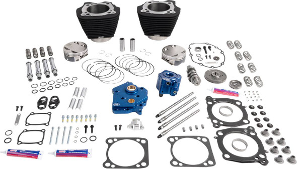 S&S Cycle - 310-1392A - Power Package - Oil Cooled - 496 Gear Drive - Wrinkle Black w/o Highlight - M8