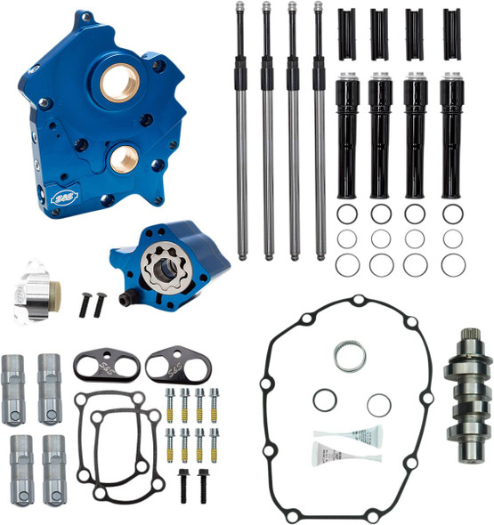 S&S Cycle - 310-1011C - Cam Chest Kit - Oil Cooled - Chain Drive - 465 Cam - Black Pushrod Tubes - M8