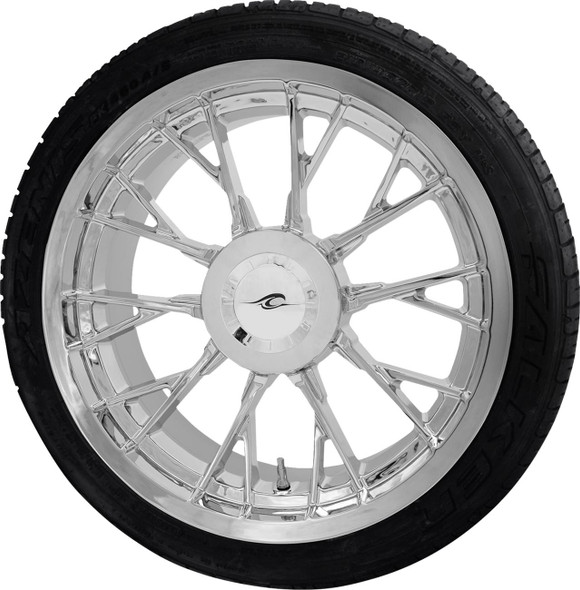 Coastal Moto - PKG-MAR-187T-CH - Marlin 3D Rear Wheel - Chrome (18") | FalkenTire 215/45R18 - Trike