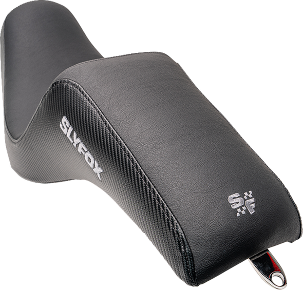 Slyfox Drifter Seat - Black Vinyl w/ Slipstop, Carbon Fiber Sides, Gray Logo 4883B-slyfox - view 2