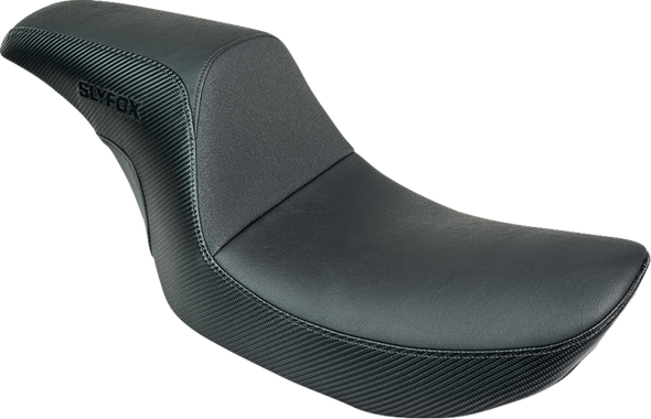 Slyfox - SlyFox4681A - Drifter Seat - Smooth Vinyl, Carbon Fiber Sides, Black Logo - Fits 1982-1994, 1999-2000 FXR