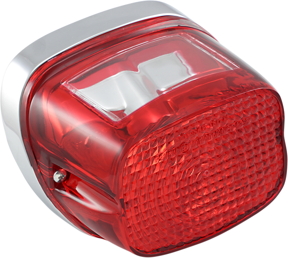 Drag Specialties - 12-0019BXLB1 - Taillight Assembly Base - Chrome w/ Red Lens - Fits Custom Applications (Not DOT)