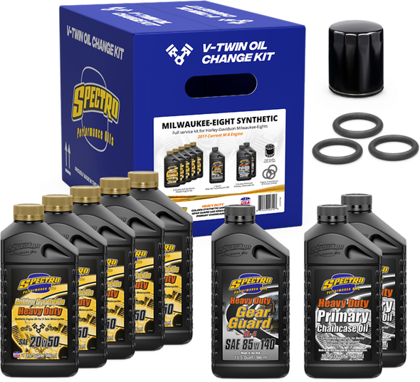 Spectro - 311474 - Full Oil Service Kit M8 Synthetic - Fits 2017-2026 Harley-Davidson M8 Touring & 2018-2026 M8 Softail