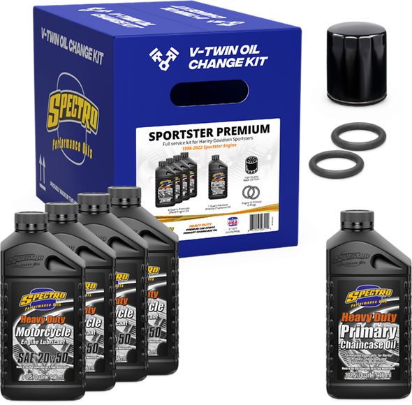 Spectro Full Oil Service Kit XL Premium 311473 for 1986-2022 Harley-Davidson Sportster