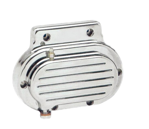 Mid-USA - 70556 - V-Factor Hydraulic Clutch Transmission End Cover - Ball Milled Chrome - Fits 1987-2006 Harley-Davidson Big Twin 5-Speed