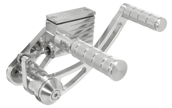 Mid-USA - 45921 - Billet Forward Controls - Polished - Fits 1936-1999 Harley-Davidson Big Twin 4-Speed & Softail