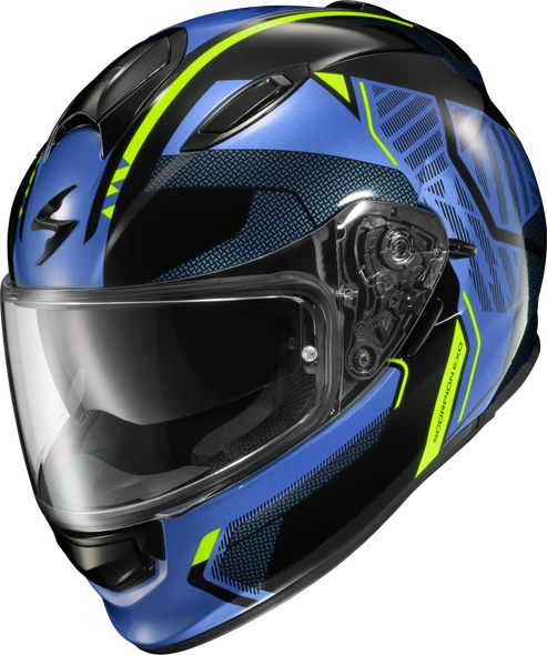 Scorpion - Ryzer Full Face Helmet - Switch - Blue/Hi-Vis Yellow