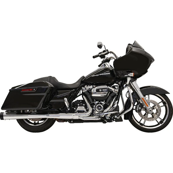 Bassani Exhaust - 4" DNT® Megaphone Mufflers W/ Acoustically-Tuned Baffle fits '17-'24 Touring Models - Chrome W/ Chrome End Cap