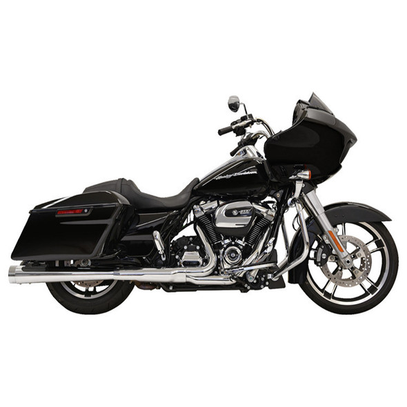 Bassani Exhaust - 4" DNT® Megaphone Mufflers W/ Acoustically-Tuned Baffle fits '17-'23 Touring Models - Chrome W/ Black End Cap
