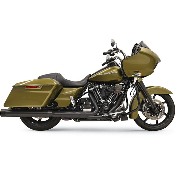 Bassani Exhaust - 4" DNT® Straight Can Mufflers W/ Acoustically Tuned Baffle fits '17-'24 Touring Models - Black W/ Black End Caps
