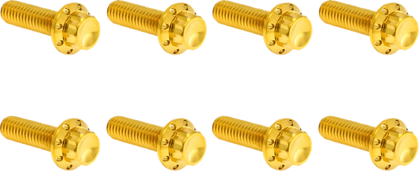 Arlen Ness - 24011820 - Bolt Kit - Trap Door - Titanium - 12-Point - M8 - Gold fits '07-'25 Softail, '17-'25 Touring