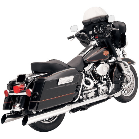 Bassani Exhaust - 4" Slip-On Mufflers W/ 2" Standard Baffles fits '95-'16 Touring Models - Slant Cut, Chrome