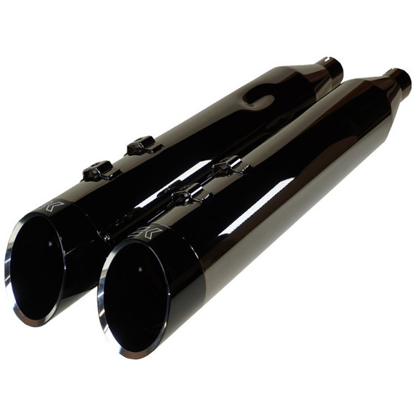 Khrome Werks - 4-1/2" HP-Plus® Slip-On Mufflers W/ Edge Billet End Caps fits '17-'25 Touring Models - Eclipse