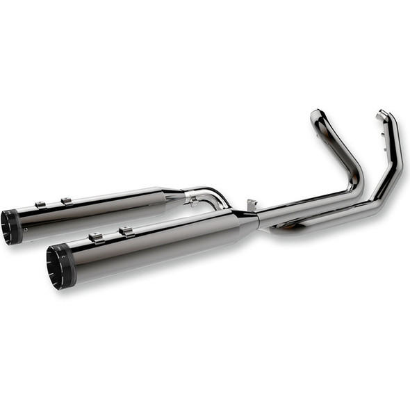 Khrome Werks - 2-Into-2 Two-Step Crossover Header System W/ Tracer Billet Tip End Caps fits '17-'22 Touring Models - Eclipse