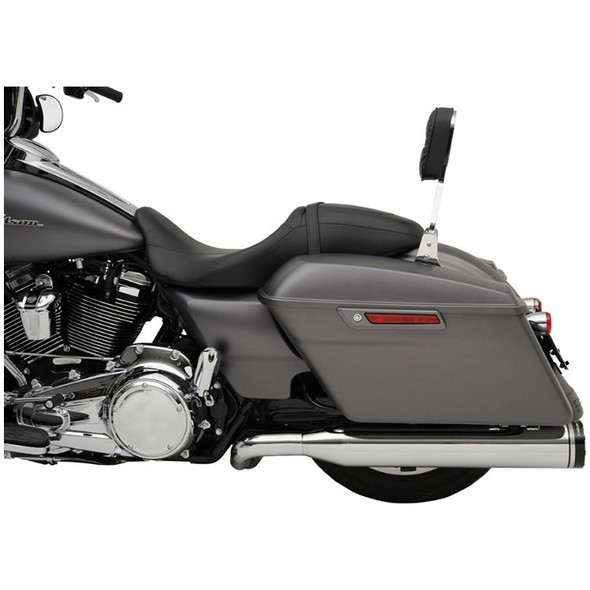 Khrome Werks - 2-Into-2 Two-Step Crossover Header System W/ Tracer Billet Tip End Caps fits '17-'22 Touring Models - Chrome