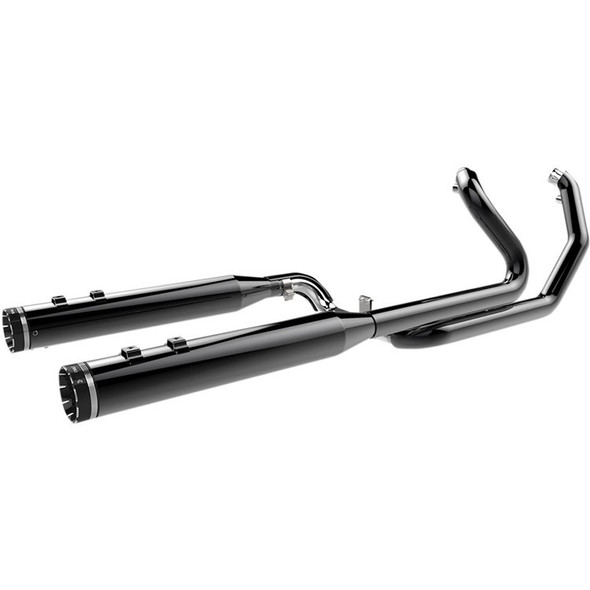 Khrome Werks - 2-Into-2 Two-Step Crossover Header System W/ Tracer Billet Tip End Caps fits '09-'16 Touring Models - Eclipse