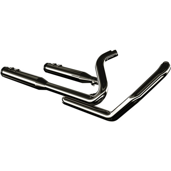 Khrome Werks - 2-Into-2 Two-Step Crossover Header System W/ Tracer Billet Tip End Caps fits '09-'16 Touring Models - Eclipse