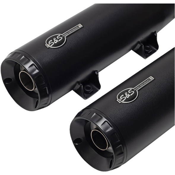 S&S Cycle - 50-State Grand National Slip-On Mufflers fits '19-'23 Indian Scout Models - Black
