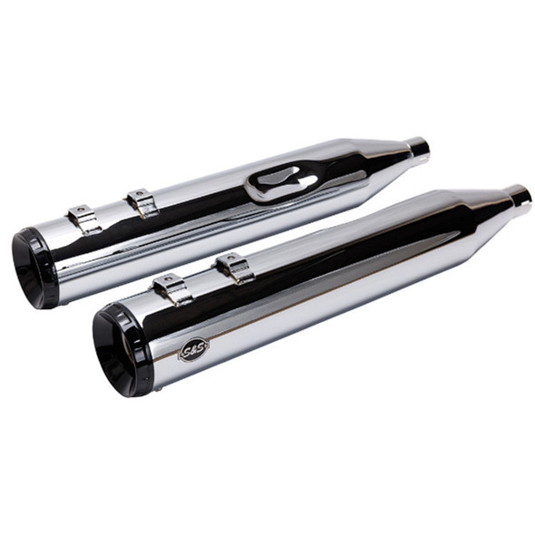S&S Cycle - 4-1/2" GNX Slip-On Mufflers fits '95-'16 Harley Touring Models - Chrome