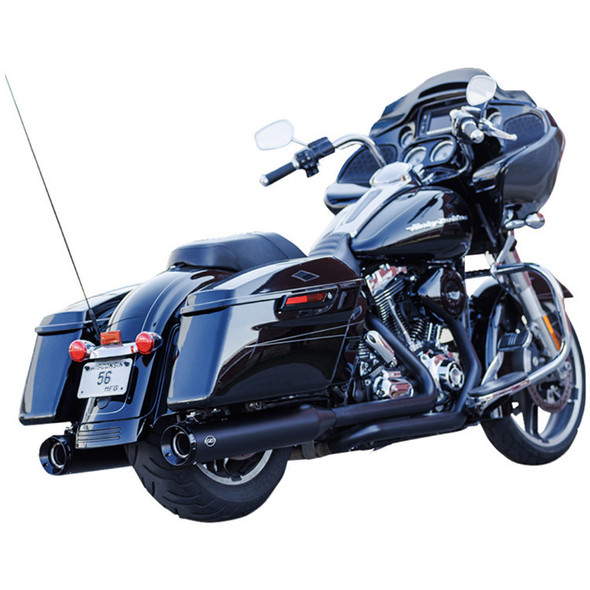  S&S Cycle - 4-1/2" GNX Slip-On Mufflers fits '95-'16 Harley Touring Models - Guardian Black 