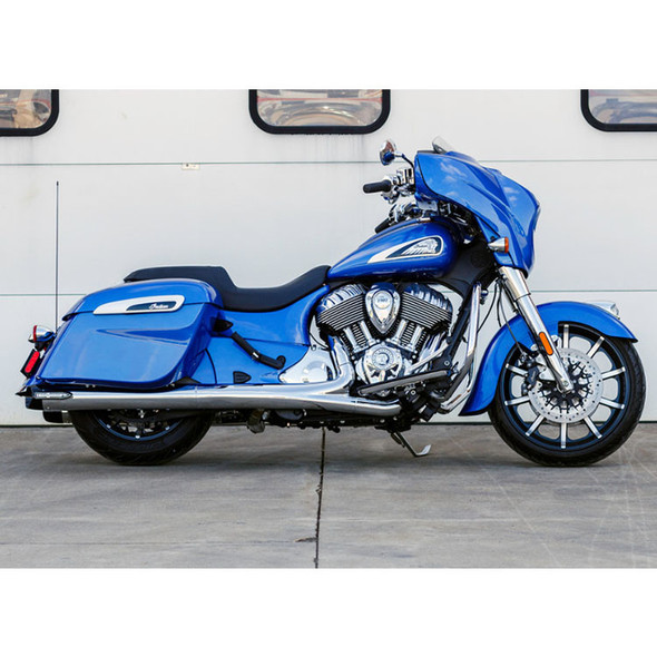 S&S Cycle - 4" Broadhead Slash Cut Slip-On Mufflers fits '14-'22 Indian Models - Chrome