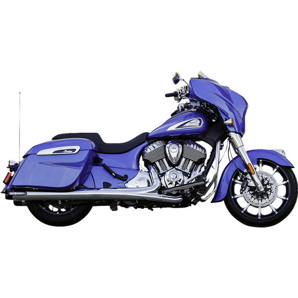 S&S Cycle - 4" Broadhead Slash Cut Slip-On Mufflers fits '14-'22 Indian Models - Chrome