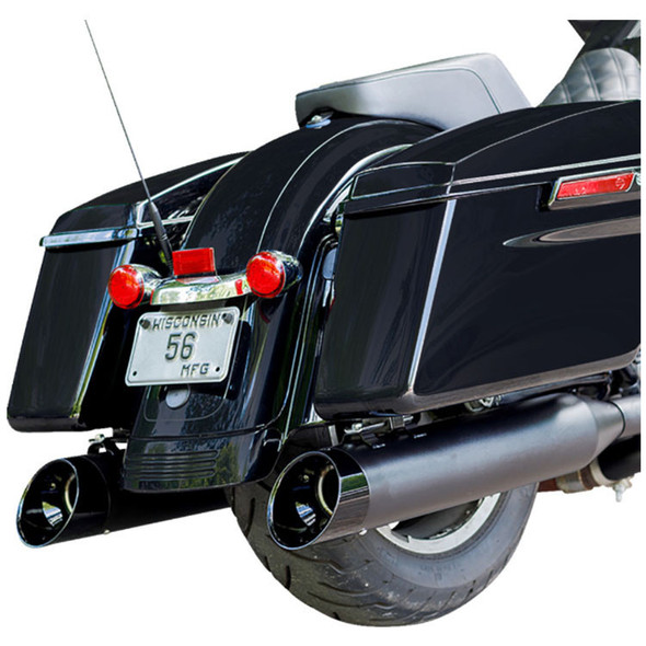 S&S Cycle - 4-1/2" MK45 Cutlass Performance Mufflers fits '95-'16 Harley Touring Models - Guardian Black