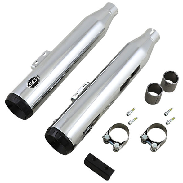 S&S Cycle - Grand National 50 State Slip-On Mufflers fits '18-'22 Harley M8 Softail Models - Chrome