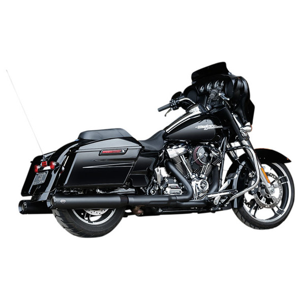 S&S Cycle - 4.5" GNX Slip-On Mufflers W/ Tuxedo Black End Caps fits '17-'21 Harley Touring Models - Black