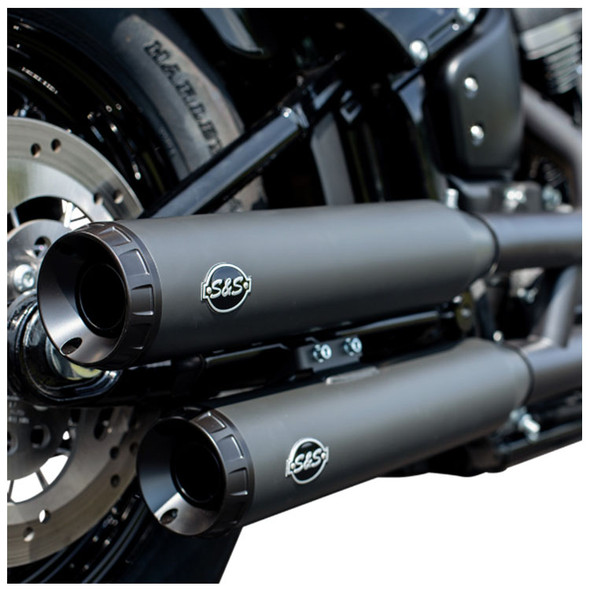 S&S 4\" Grand National Muffler ブラック S&S Cycle Grand National Slip-On Muffler Black / Black - 550