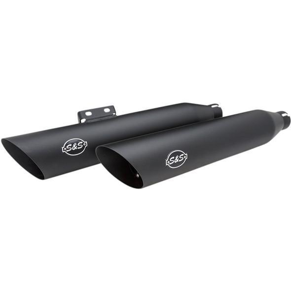 S&S Cycle - Slash Cut Race Slip-On Mufflers fits '18-'22 Harley Softail Models - Guardian Black