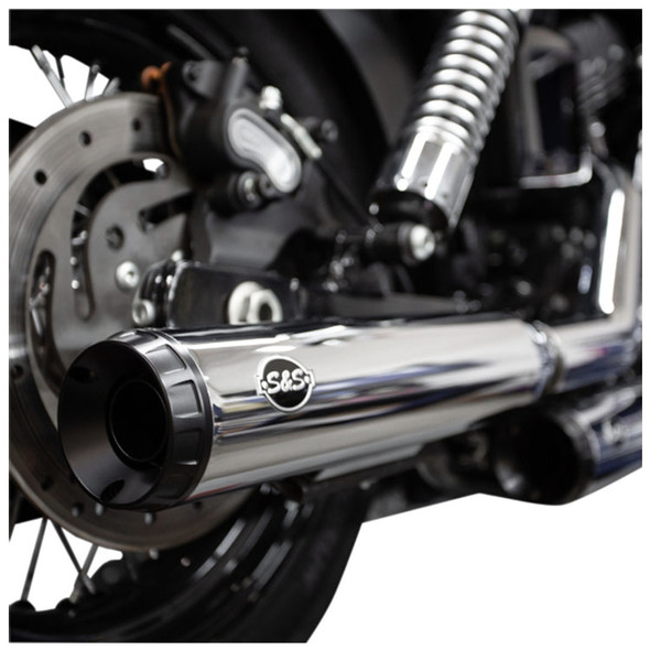 S&S Cycle - Grand National Slip-On Mufflers fits '95-'17 Dyna Models - Chrome