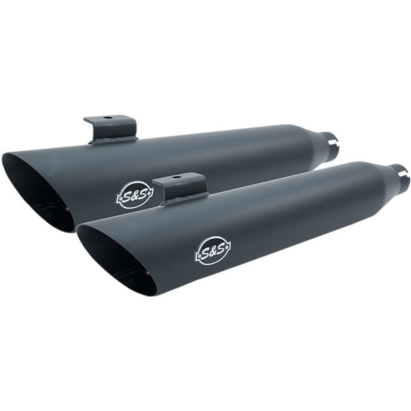 S&S Cycle - Slash-Cut Slip On Mufflers fits '08-'17 Harley Dyna Models - Black