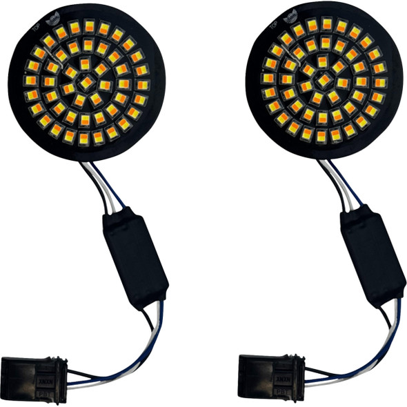 Custom Dynamics - GEN-4-AW-25ST - Genesis® 4 Front Turn Signals - Amber/White - Pair - Fits 2025-2026 Softail