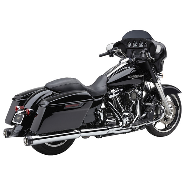 Cobra - 4" Gen 2 Neighbor Haters® Series Mufflers W/ Black Outer Tip fits '17-'23 Harley Touring Models - Chrome