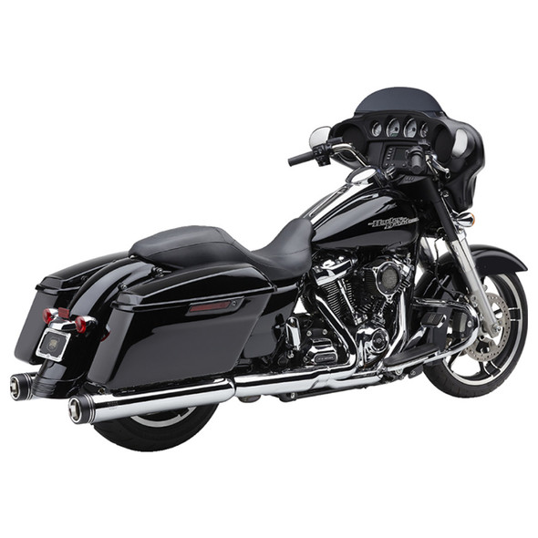 Cobra - 4" Gen 2 Neighbor Haters® Series Mufflers W/ Black Outer Tip fits '17-'22 Harley Touring Models - Chrome